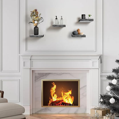 Sorbus Square Floating Shelf for Wall - 4 Small Shelves with Invisible Mounting Brackets for Living Room Decor, Bedroom, Bathroom Decor, Home & Kitchen - 9" Wall Shelf to Display Photos Trophies