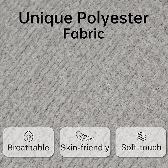 VKNOW Accent Chair Living Room Chair Set of 2, Modern Upholstered Armchair with Solid Wood Legs, Comfy Barrel Arm Chairs for Living Room Bedroom, Light Grey