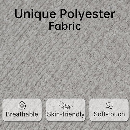 VKNOW Accent Chair Living Room Chair Set of 2, Modern Upholstered Armchair with Solid Wood Legs, Comfy Barrel Arm Chairs for Living Room Bedroom, Light Grey