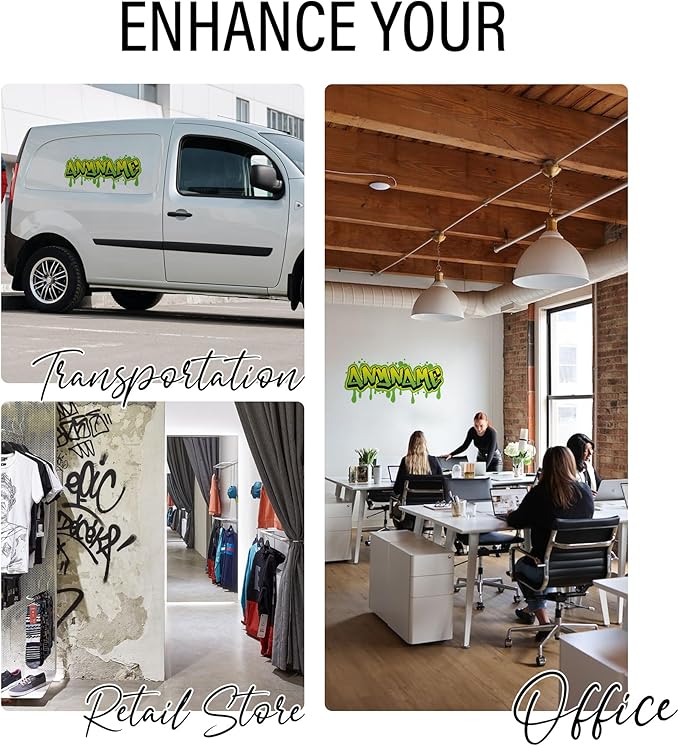 Custom Graffiti Name Wall Decal Personalized Graffiti Wall Name Decal Graphics Large Vinyl WallDecal for Home & Room Décor, Peel & Stick Wall-Art for Kids & Teens Bedroom, Car, Vehicles