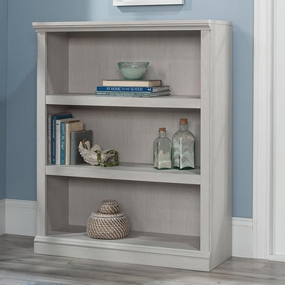 Sauder 3 Tier Book Shelf Wooden Bookcase Multipurpose Bookshelf for Home Office, Living Room, in Glacier Oak