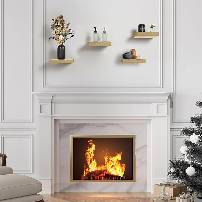 Sorbus Square Floating Shelf for Wall - 4 Small Shelves with Invisible Mounting Brackets for Living Room Decor, Bedroom, Bathroom Decor, Home & Kitchen - 9" Wall Shelf to Display Photos Trophies