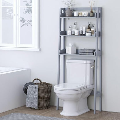 UTEX Over Toilet Bathroom Organizer, 3-Tier Above Toilet Storage Shelf Rack, Bathroom Shelves Over Toilet (Gray)
