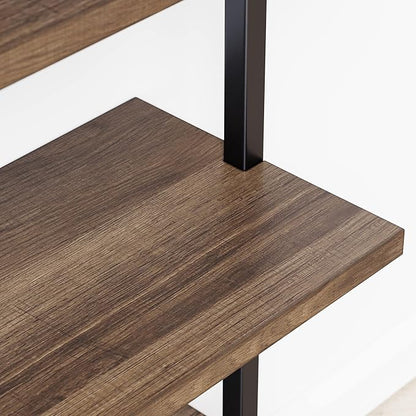 Nathan James Theo 6-Shelf Tall Bookcase, Wall Mount Bookshelf with Reclaimed Oak Wood and Industrial Metal Frame, Reclaimed Oak/Matte Black, Set of 3