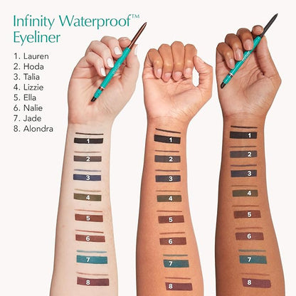 Thrive Causemetics Infinity Waterproof Eyeliner Pencil, Built In Sharpener & Smudge Tip, Long Lasting, Smudge Proof, Hyaluronic Acid & Shea Butter, Vegan & Cruelty Free, Lizzie (Moss Green Matte)