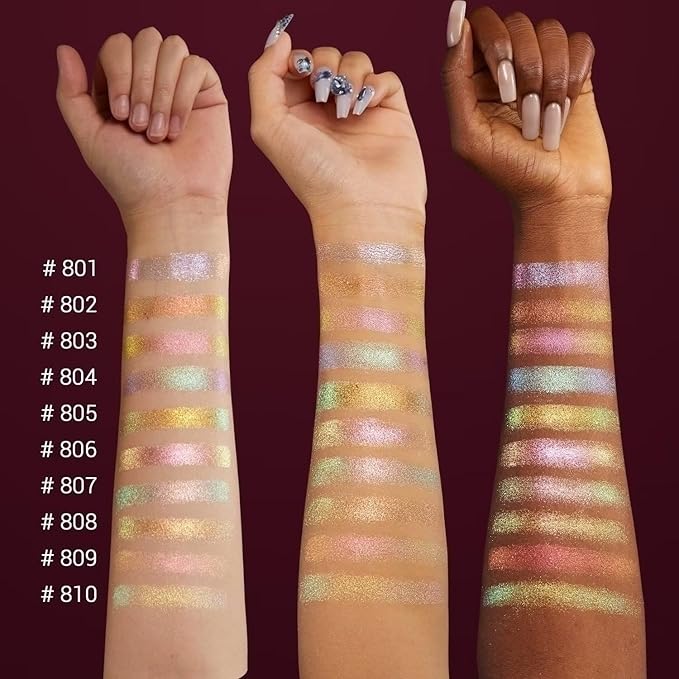 CHARMACY Multichrome Eyeshadow, Insane Shifters Chameleon Eyeshadow, Creates High-Impact, Glitter Metallic Eye Looks, 100% Vegan and Cruelty Free, 1.9g (#808)