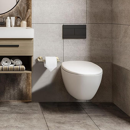 BVL Toilet Paper Holder Brushed Gold Wall Mount Stainless Steel 304 Large Mega Roll