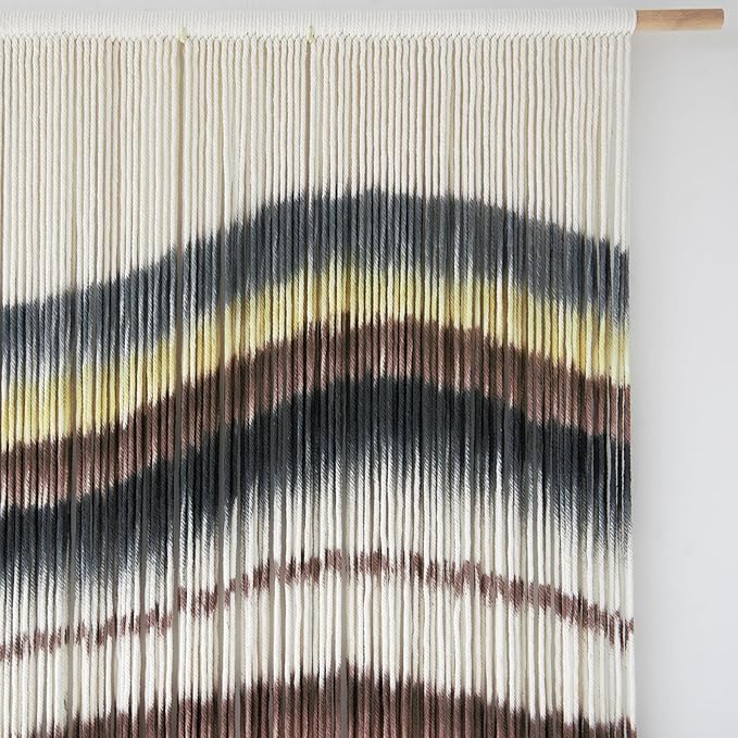 Macrame Wall Hanging Boho Chic Wall Art Macrame Wall Decor Fiber Yarn Tapestry Dip-Dye Living Room Home Bedroom Wall Decor 57" Wx 35" L