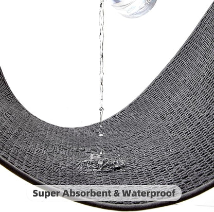 Small Bathroom Rugs, Non Slip Washable Bath Rugs Super Absorbent Bathroom Rug Thin Quick Dry Low Pile Bath Mats, Dark Grey 12"x12"