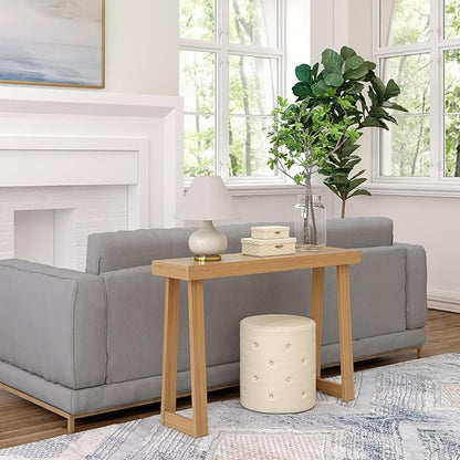 Plank+Beam Solid Wood Console Table, 46.25 Inch, Sofa Table, Narrow Entryway Table for Hallway, Behind The Couch, Living Room, Foyer, Easy Assembly, Pecan