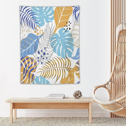 ICMOLYYENLO Tropical Palm Leaves Wall Tapestry, Wall Art for Room Decoration Beautiful Wall Hanging for Bedroom Living Room Dormitory Apartment 60x60 Inch