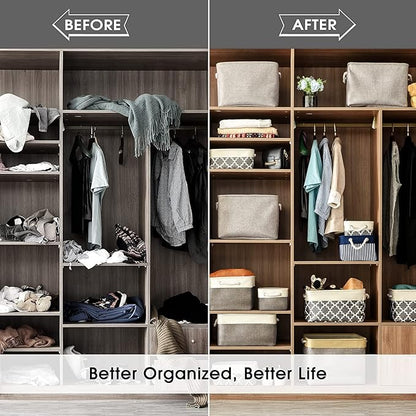 TheWarmHome Storage Bins - 3PCS Fabric Storage Baskets for Organizing Shelves | Large Basket Closet Organizer for Home Shelf Dog Laundry Organization | Collapsible Storage Cubes W/Handles