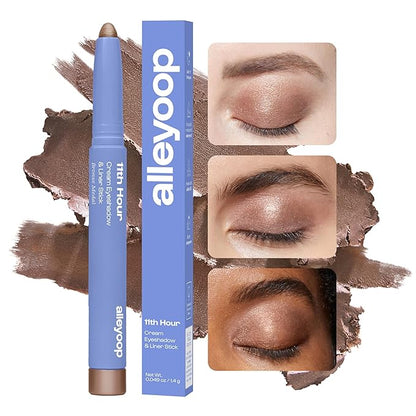 ALLEYOOP 11th Hour Cream Eye Shadow Sticks - Bronze Medal (Shimmer) - Award-winning Eyeshadow Stick - Smudge-Proof and Crease Proof for Over 11 Hours - Easy-To-Apply and Compact for Travel, 0.05 Oz