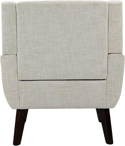 UIXE Accent Chair Modern Upholstered Armchair, Comfy Living Room Arm Chairs Mid Century Single Sofa Reading Side Seat for Bedroom, Home Office - Beige