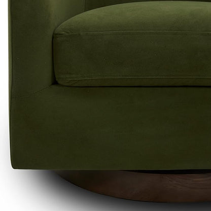 CHITA Swivel Accent Chair, FSC Certified Upholstered Velvet Barrel Chair for Living Room Set of 2, Fully Assembled, Forest Green
