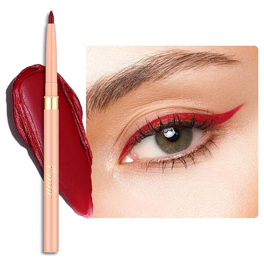 Oulac Red Eyeliner Pencil Retractable 2in1 Waterproof Eye Liner and Lip Liners, Smooth and Creamy, Long Lasting Matte Finish, Vegan & Cruelty-Free, 07 Cherry