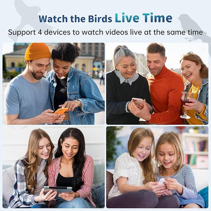 Smart Bird Feeder with Camera Solar Powered & AI Bi rd Identification, 2.4Ghz WiFi Bird feeders for Outdoors, 2K Live Video, Nstant Arrival Alerts - Best Gifts for Bi rd Lovers（Indigo Blue）