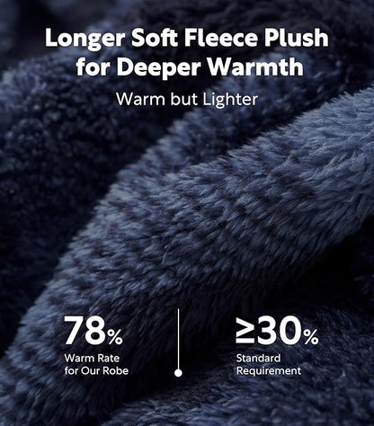 DAVID ARCHY Men's Soft Fleece Plush Robe Full Length Long Bathrobe