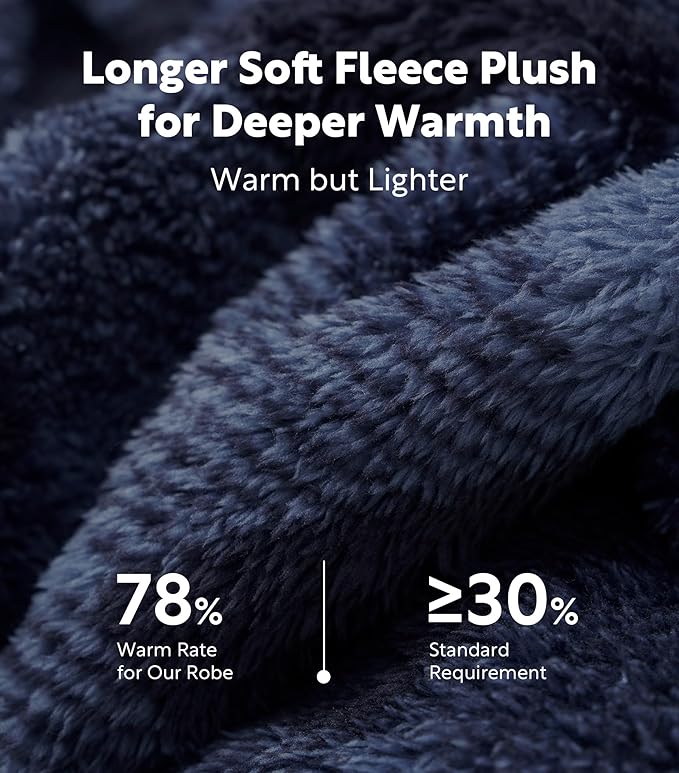 DAVID ARCHY Men's Soft Fleece Plush Robe Full Length Long Bathrobe