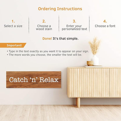 Custom Wood Signs Personalized | Farmhouse Decor | Personalized Signs | Personalized Rustic Wood Signs | Father's Day Gift | Custom Sign | Ready to Hang! (3.5x12 Inches)