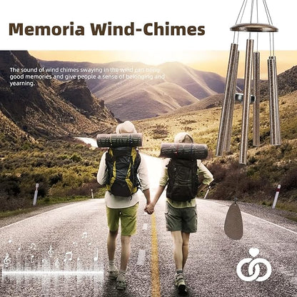 Wind-Chimes-Outdoor-Deep-Tone, Large Soothing Melodic Tones Windchimes, Wind Chimes for Outside, Memorial Wind Chime Best Gift for Mom Women Grandma Neighbors(32" Brown Coated Aluminum)