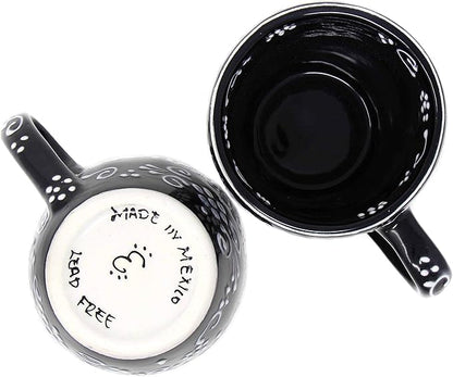 Encantada Handmade Hand-Painted Authentic Mexican Pottery Mugs (1-Pack, Ink)