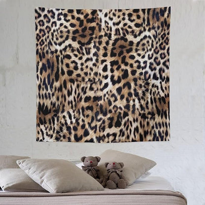 HZOHNAGO Leopard Print Tapestry Nature Wildlife Vintage Cheetah Fur Spot Animal Skin Wild Animals Spots Printed Wall Tapestry Painting Wall Hanging for Bedroom Living Room Dorm 60" W x 60" H