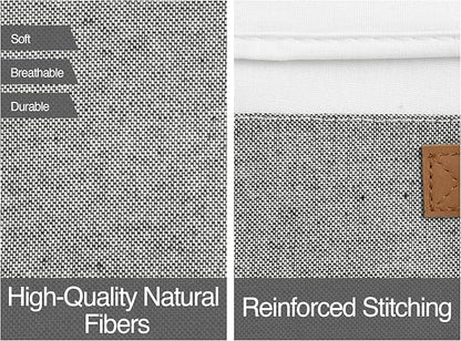 StorageWorks Storage Bins with Lids, Decorative Storage Boxes with Lid and PU Handles, Foldable Storage Baskets for Closet, Shelves, Stackable, Gray and White, Jumbo, 3-Pack