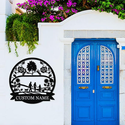 Personalized Family Name Sign, Custom Family Signs Metal Wall Decor, Family Wall Art, Metal Signs Customized, Family Wall Decor for Living Room, Rustic Hanging Decoration Sign, Housewarming Gifts