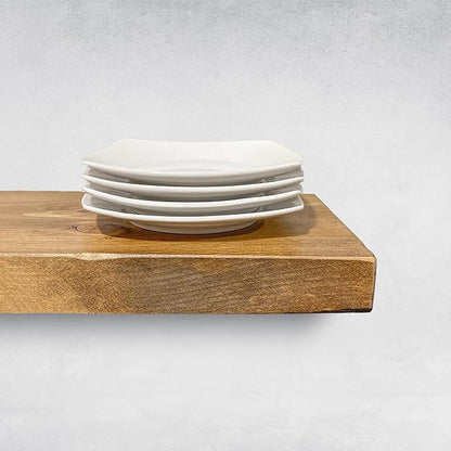 URBANDI, Rustic Floating Shelves, Set of 2, Hidden Bracket, Solid Wood, Heavy Duty, Wall Mounted Shelves, (Brown, 36Wx12D)