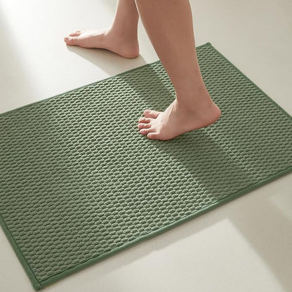 Bathroom Rugs Non Slip Washable, Super Absorbent Thin Bath Mat Small Quick Dry Low Pile Bathroom Rug, Sage Green 20"x30"