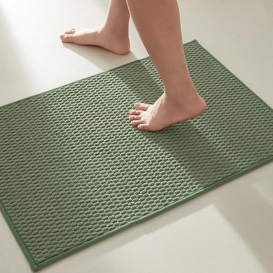 Bathroom Rugs Non Slip Washable, Super Absorbent Thin Bath Mat Small Quick Dry Low Pile Bathroom Rug, Sage Green 20"x30"