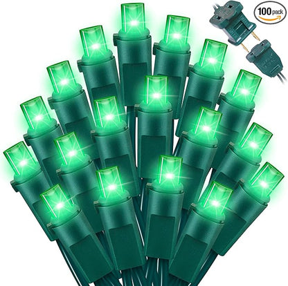100 Count Green- String Lights - 21.6FT LED Christmas Lights, Mini led Lights for Indoor Outdoor Home Holiday Party Wedding Independence Day Decoration