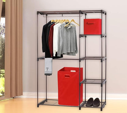 Simple Houseware Foldable Closet Laundry Hamper Basket, Red