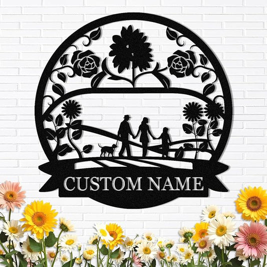 Personalized Family Name Sign, Custom Family Signs Metal Wall Decor, Family Wall Art, Metal Signs Customized, Family Wall Decor for Living Room, Rustic Hanging Decoration Sign, Housewarming Gifts