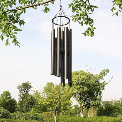 ASTARIN Large Wind Chimes for Outside(38 inch), Sympathy Wind Chimes Outdoor Clearance with 8 Aluminum Tuned Black Tubes, Memorial Wind Chimes Gift Decoration for Home, Garden,Patio,Backyard.