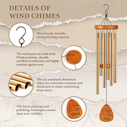 50th Wedding Anniversary Wind Chime, Happy 50th Anniversary Romantic Gifts for Couple, Parents, Wife, Husband, Friends, Golden Anniversarys Keepsake Gifts Ideas