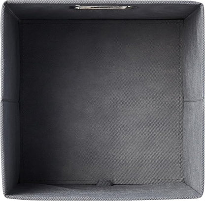 Amazon Basics Collapsible Cube Storage Organizer Bins, 6-Pack, 10.5 x 10.5 x 11 inches, Light Grey