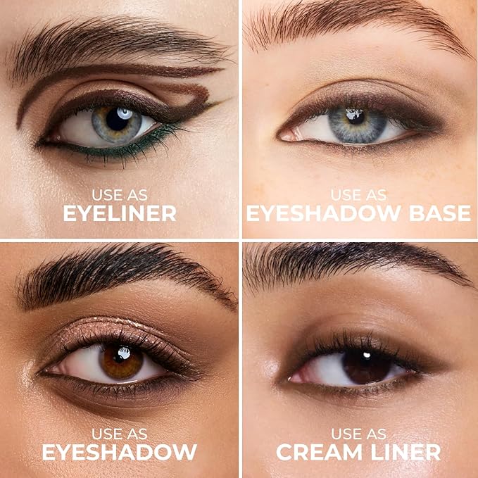 Brown Green Eyeliner, Ultra Long Lasting Gel Eyeliner Pencil, Waterproof Eye Liner, Smudge Proof, Creamy Eye Pencil, Sweat Proof Makeup, Highly-Pigmented (408 Shade)