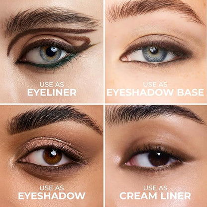 Brown Green Eyeliner, Ultra Long Lasting Gel Eyeliner Pencil, Waterproof Eye Liner, Smudge Proof, Creamy Eye Pencil, Sweat Proof Makeup, Highly-Pigmented (408 Shade)