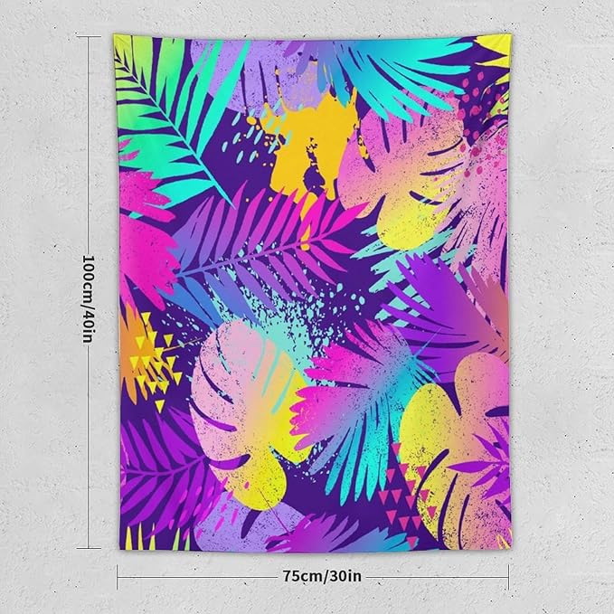 ICMOLYYENLO Palm Leaf Tapestry Wall Hanging, Tropical Leaves Plant Jungle Green Hawaiian Art Home Decor for Guest Bedroom Living Room Dormitory 60x80