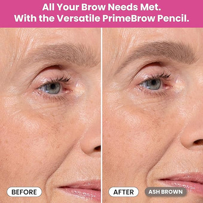 PrimeBrow Pencil for Mature Women ?€? Ultra-Precise Tip for Natural, Hair-Like Strokes ?€? Smudge-Proof & Long-Lasting Wear ?€? Great for Thinning, Sparse, or Graying Brows (Ash Brown)