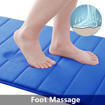 Buganda Memory Foam Bath Mat, 35.4" x 24", Ultra Soft and Non-Slip Bathroom Rugs, Water Absorbent and Machine Washable Bath Rug Runner for Bathroom, Shower, and Tub, Royal Blue