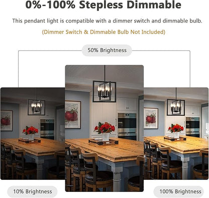 ANKYLHUA Small Black Chandelier,6-Lights Ceiling Light Fixture E12,Adjustable Hight Pendant Lights Kitchen Island,Chandeliers for Dining Room Bedroom,Entryway,Foyer