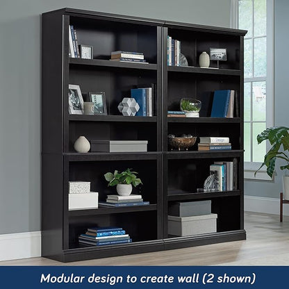Sauder Miscellaneous Storage 5 Bookcase/Book Shelf, L: 35.28" x W: 13.23" x H: 69.76", Estate Black