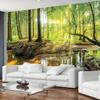 FENDROM Forest Tapestry Wall Hanging Trees Trunk Nature Green Sunlight Wall Tapestry for Livingroom Bedroom Dorm Home Decor