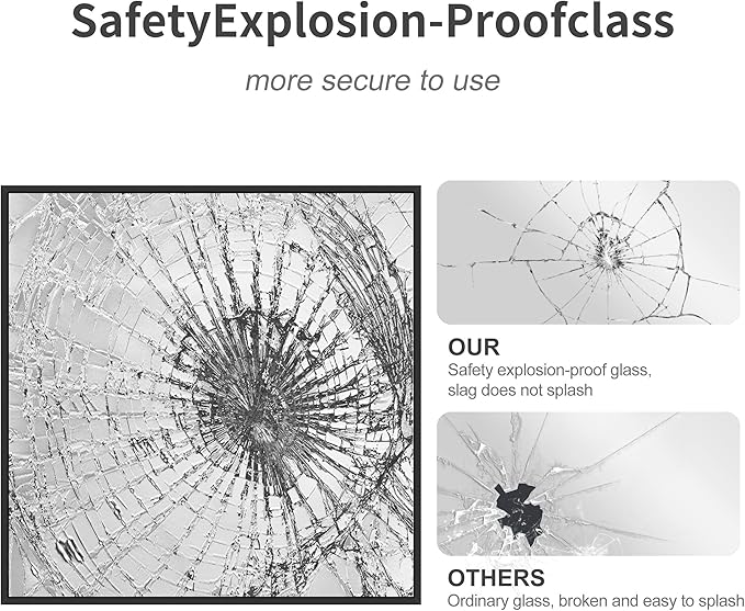 Black Bathroom Mirror for Wall, 30x30 Inch Rectangle Mirrors with Metal Frame, Modern Vanity Wall Square Mirror for Bathroom Living Room, Entryway Hangs Horizontal or Vertical