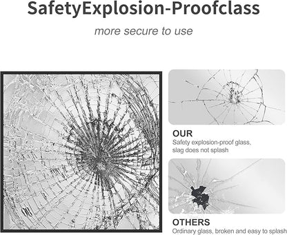 Black Bathroom Mirror for Wall, 30x30 Inch Rectangle Mirrors with Metal Frame, Modern Vanity Wall Square Mirror for Bathroom Living Room, Entryway Hangs Horizontal or Vertical