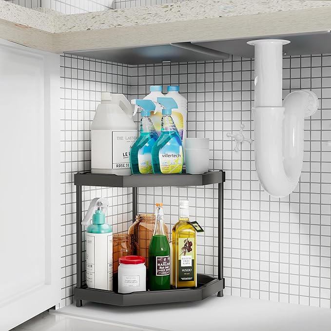 Corner Shelves Small Corner Bookshelf Kitchen Bathroom Standing Shelf Display Rack Storage Rack Plant Stand Room Decor Black 2pack