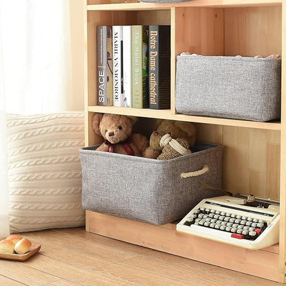TcaFmac Organization and Storage Basket for Organizing - Large 4 Pack 16x12x8 inch Collapsible Storage Bins for Shelves, Fabric Storage Cubes for Closet Cloth Nursery Toy Books Gifts (Grey)